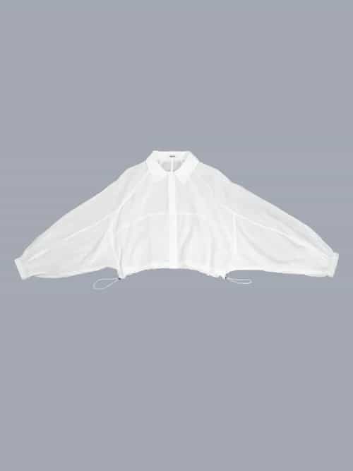 女裝寬鬆下擺抽繩透視襯衫 thumbnail image