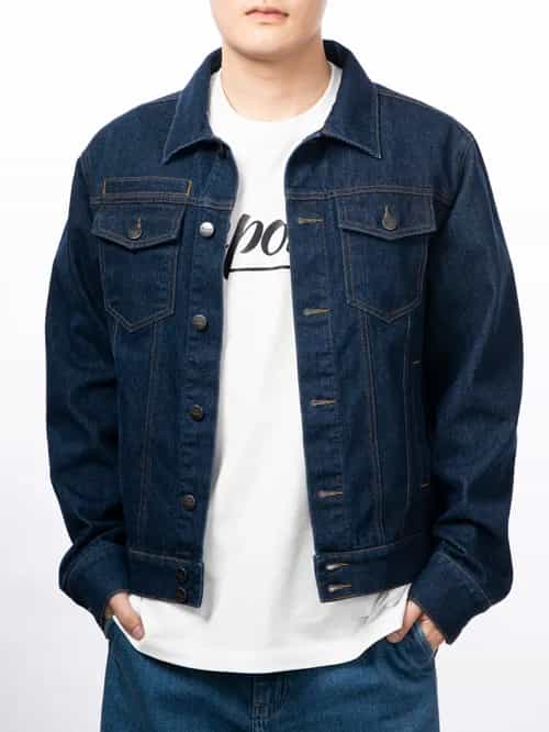 男女通用 經典金色車線牛仔外套 thumbnail image